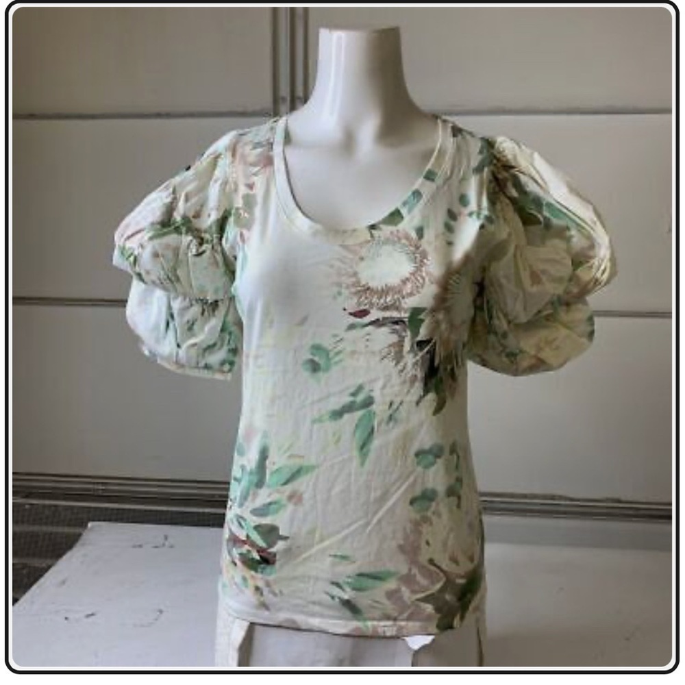 Express Floral Puff Sleeve Top size XL preloved